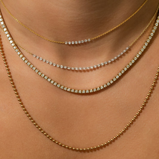 14 Karat Yellow Gold Aspen Air Eight Diamond Necklace