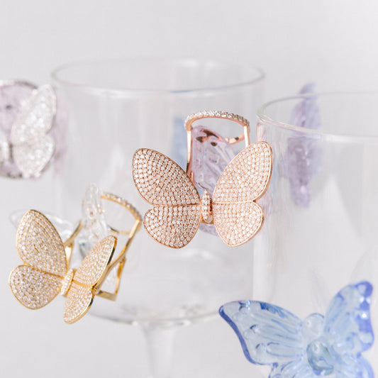 Rose Gold Fluttering Butterfly Ring