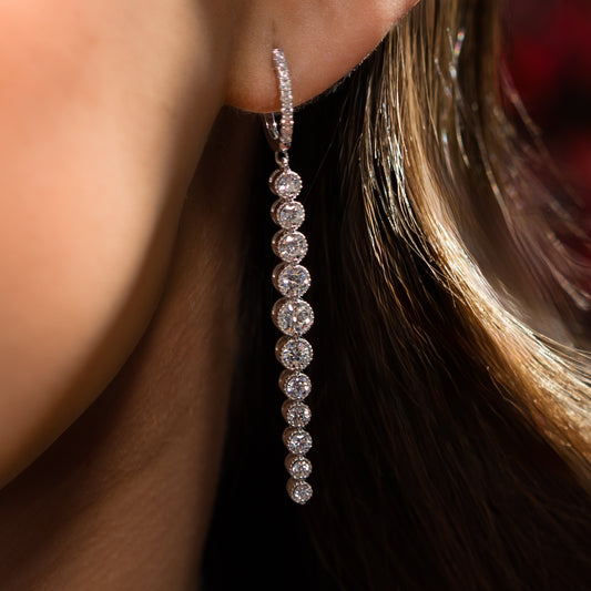 18 Karat Diamond Graduated Drop Earrings