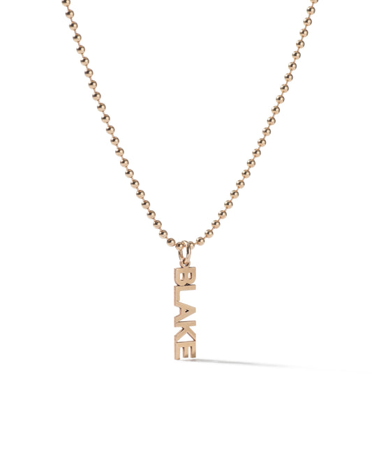Custom Block Name Plate Charm - Chain Sold Separately