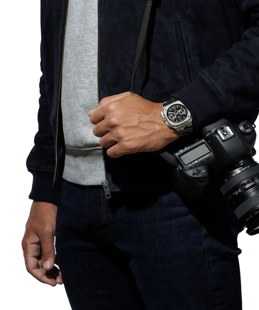 BELL & ROSS BR05-CHRONO-STEEL-BRACELET-BLACK-42MM