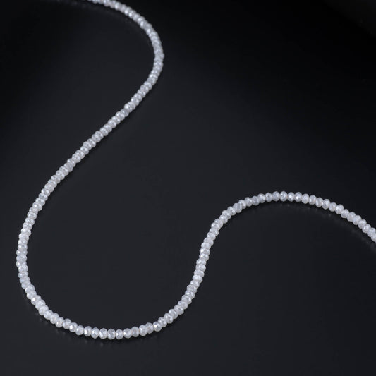 2mm Itsy Baby Blue Quartz Beaded Necklace