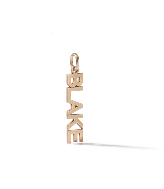 Custom Block Name Plate Charm - Chain Sold Separately