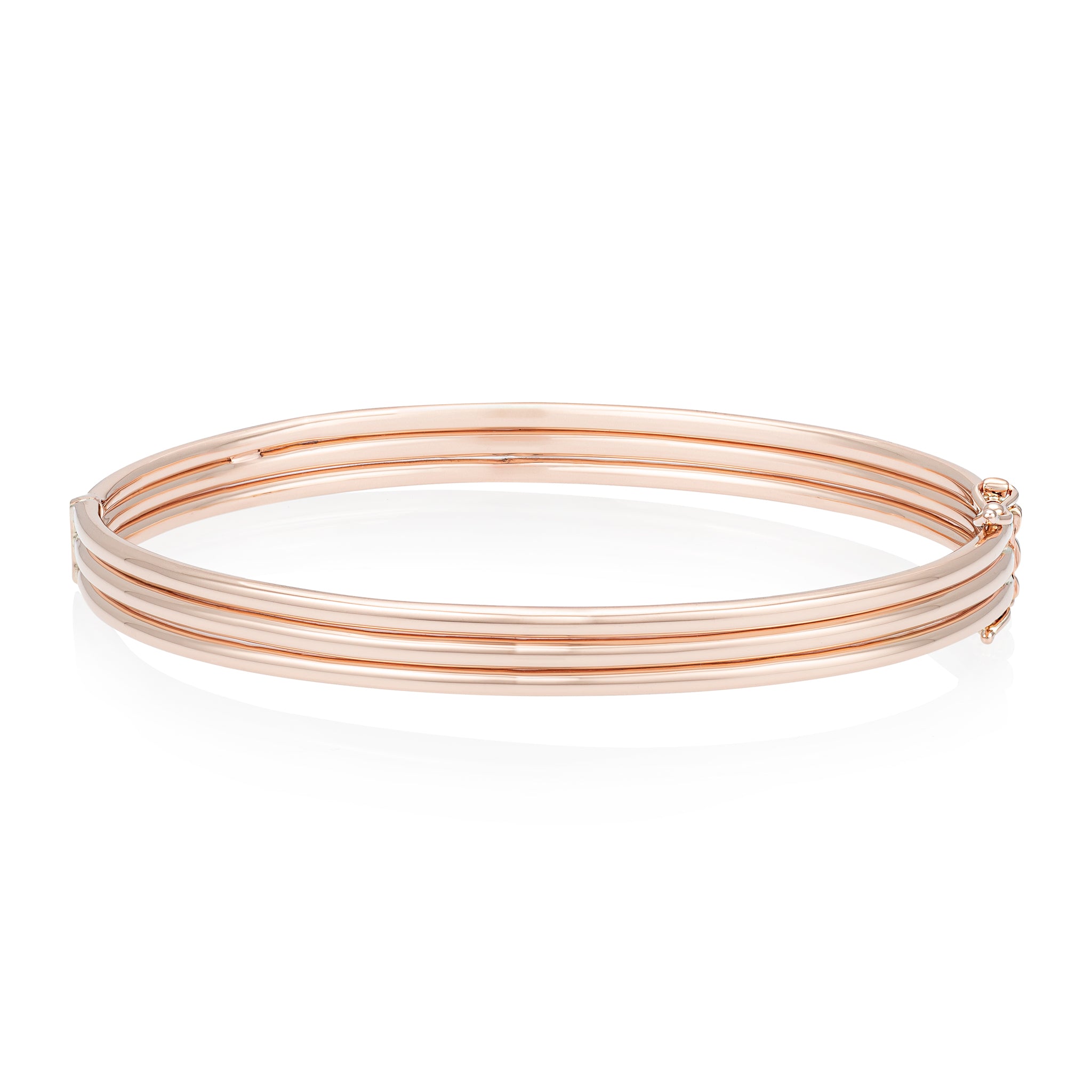 14 Karat Rose Gold Three Band Stacked Cuff Bracelet – RACHEL LYNN