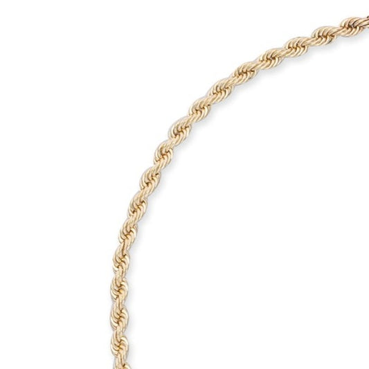 14 Karat Solid Gold 4mm Rope Chain Necklace