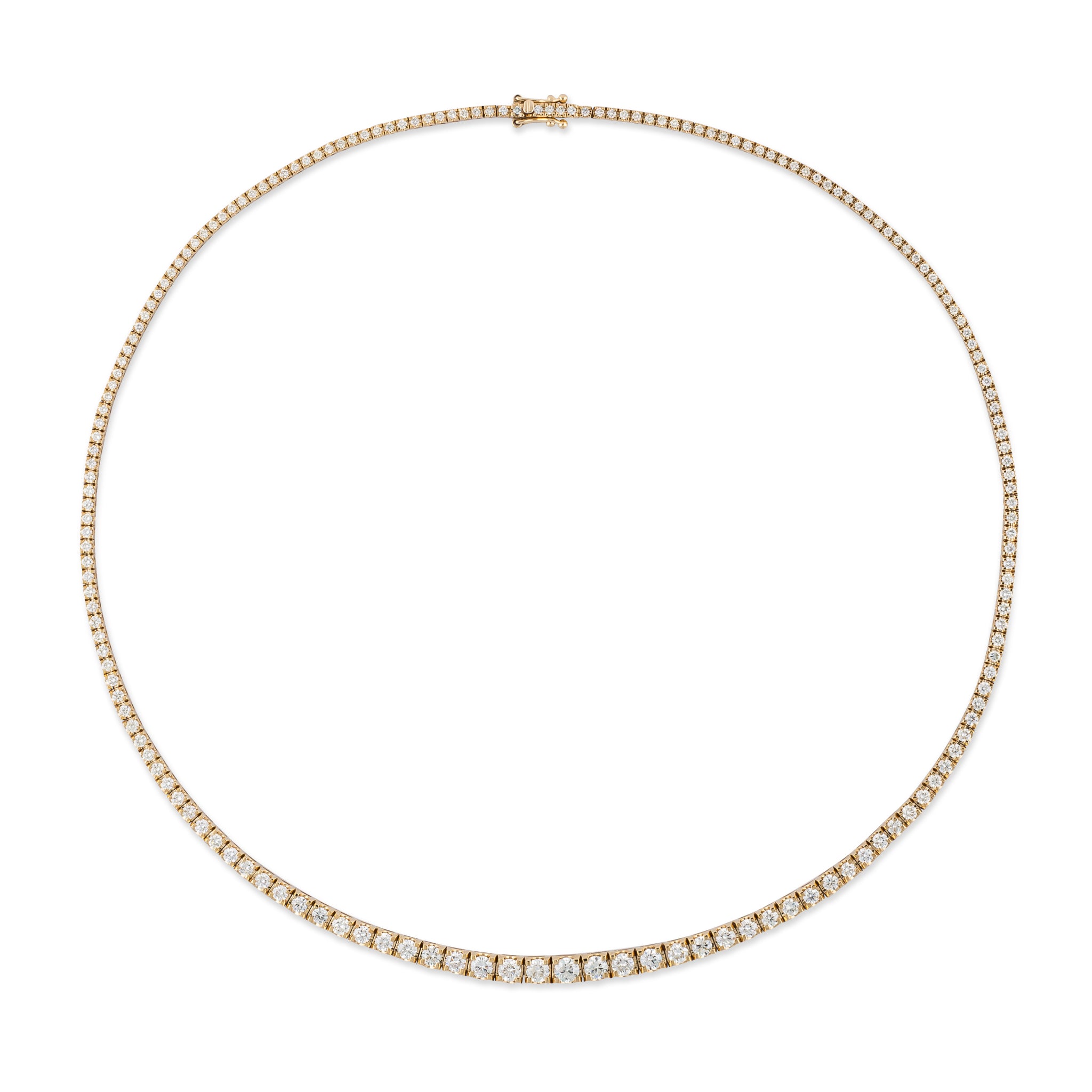 Classic Diamond Tennis Necklace in Yellow, Rose or White Gold