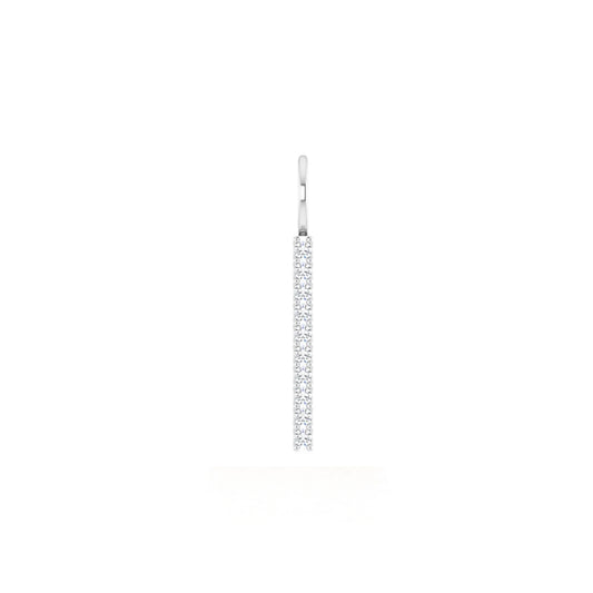 14 Karat White Gold and Diamond Single Line Pendant