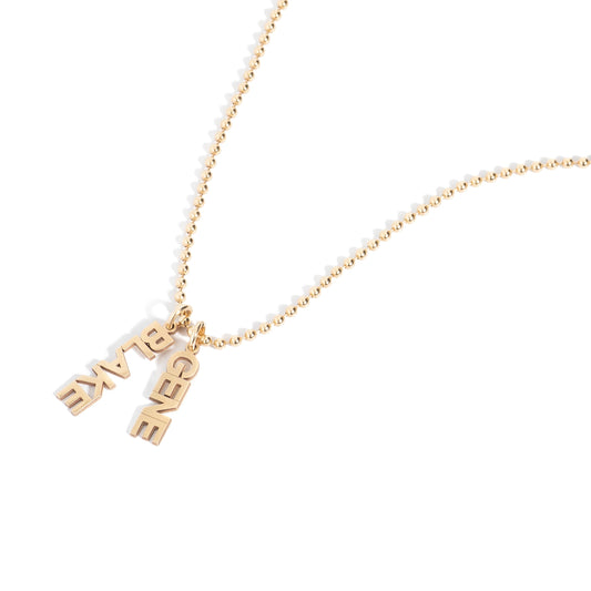 Custom Block Name Plate Necklace