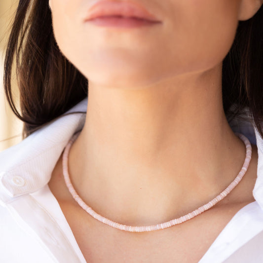 Pink Opal Beaded Necklace