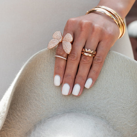 Rose Gold Fluttering Butterfly Ring