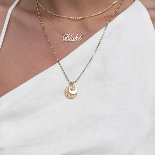 Classic Custom Script Name Plate Necklace