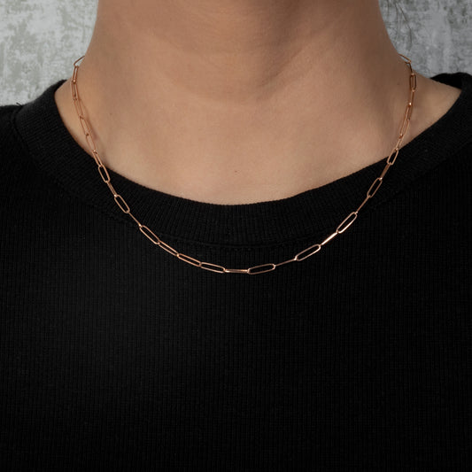 14 Karat Rose Gold Solid Itsy Paperclip Chain
