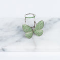 Load image into Gallery viewer, White Rhodium Silver and Emerald Fluttering Butterfly Ring
