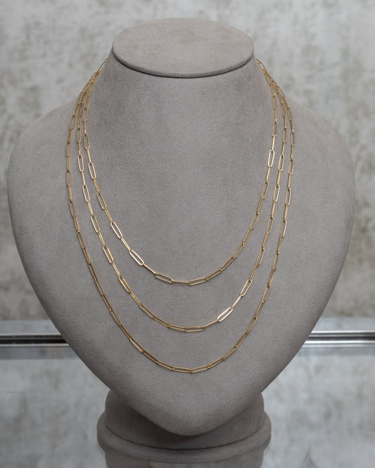 14 Karat Yellow Gold Solid Itsy Paperclip Chain