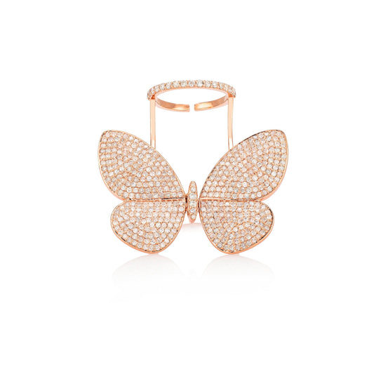 Rose Gold Fluttering Butterfly Ring