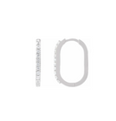 Rectangle 20mm White Sapphire Hoops