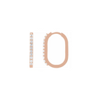 Rectangle 20mm White Sapphire Hoops