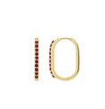 Load image into Gallery viewer, Rectangle 20mm Garnet Hoops
