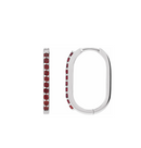 Rectangle 20mm Garnet Hoops