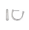 Load image into Gallery viewer, Three Row Pave Diamond 10mm Hoops
