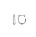 Load image into Gallery viewer, Three Row Pave Diamond 10mm Hoops
