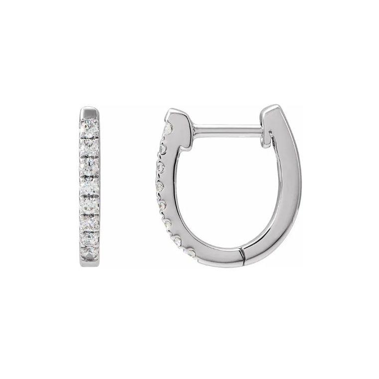 Oval Small 10mm Diamond Hoops