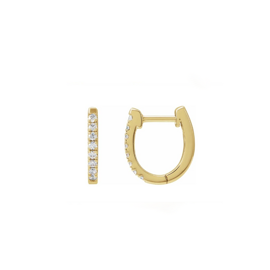 Oval Small 10mm Diamond Hoops