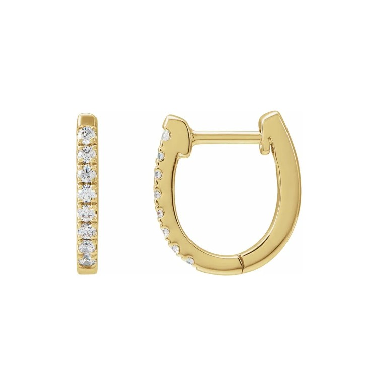 Oval Small 10mm Diamond Hoops