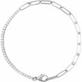 Load image into Gallery viewer, 14 Karat White Gold Paperclip Chain Diamond Bracelet
