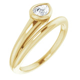 Yellow Gold Pear Diamond Half Spiral Ring .65cts