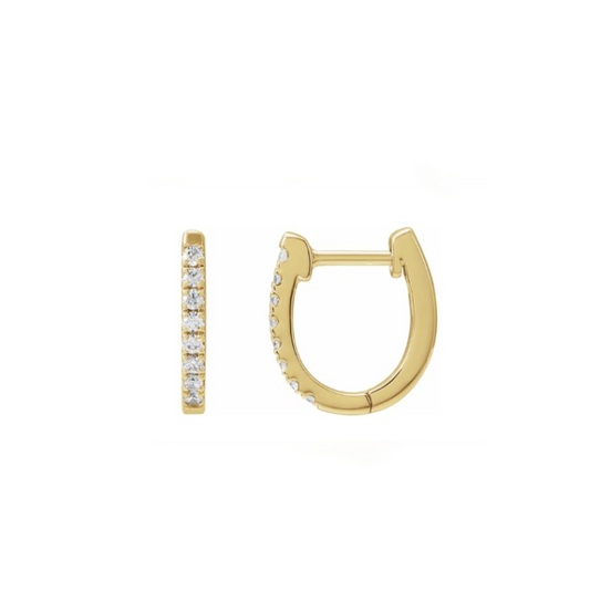 Oval Medium 12.5mm Diamond Hoops