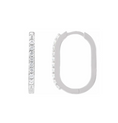 Load image into Gallery viewer, Rectangle 20mm White Sapphire Hoops
