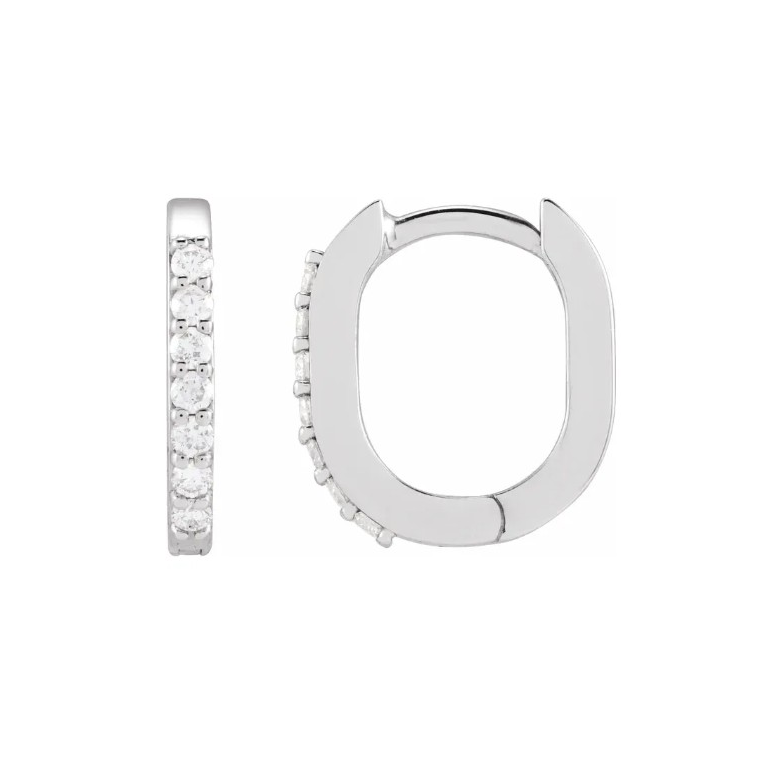 Rectangle 12mm Diamond Hoops