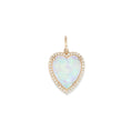 Load image into Gallery viewer, Yellow Gold Diamond and Fire Opal Chubby Heart Charm
