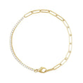 Load image into Gallery viewer, 14 Karat Yellow Gold Paperclip Chain Diamond Bracelet
