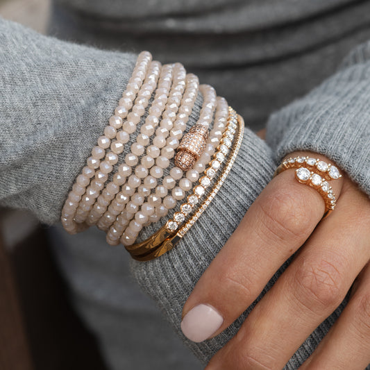 18 Karat Rose Gold 2.50cts Diamond Hinge Bracelet