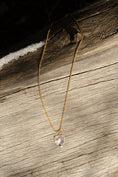 Load image into Gallery viewer, Yellow Gold Diamond and Sheer Quartz Chubby Heart Charm
