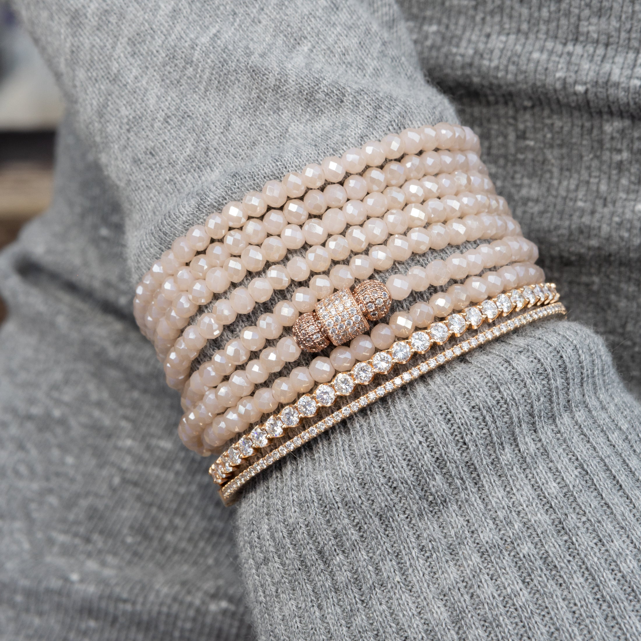 18 Karat Rose Gold .75cts Diamond Hinge Bracelet