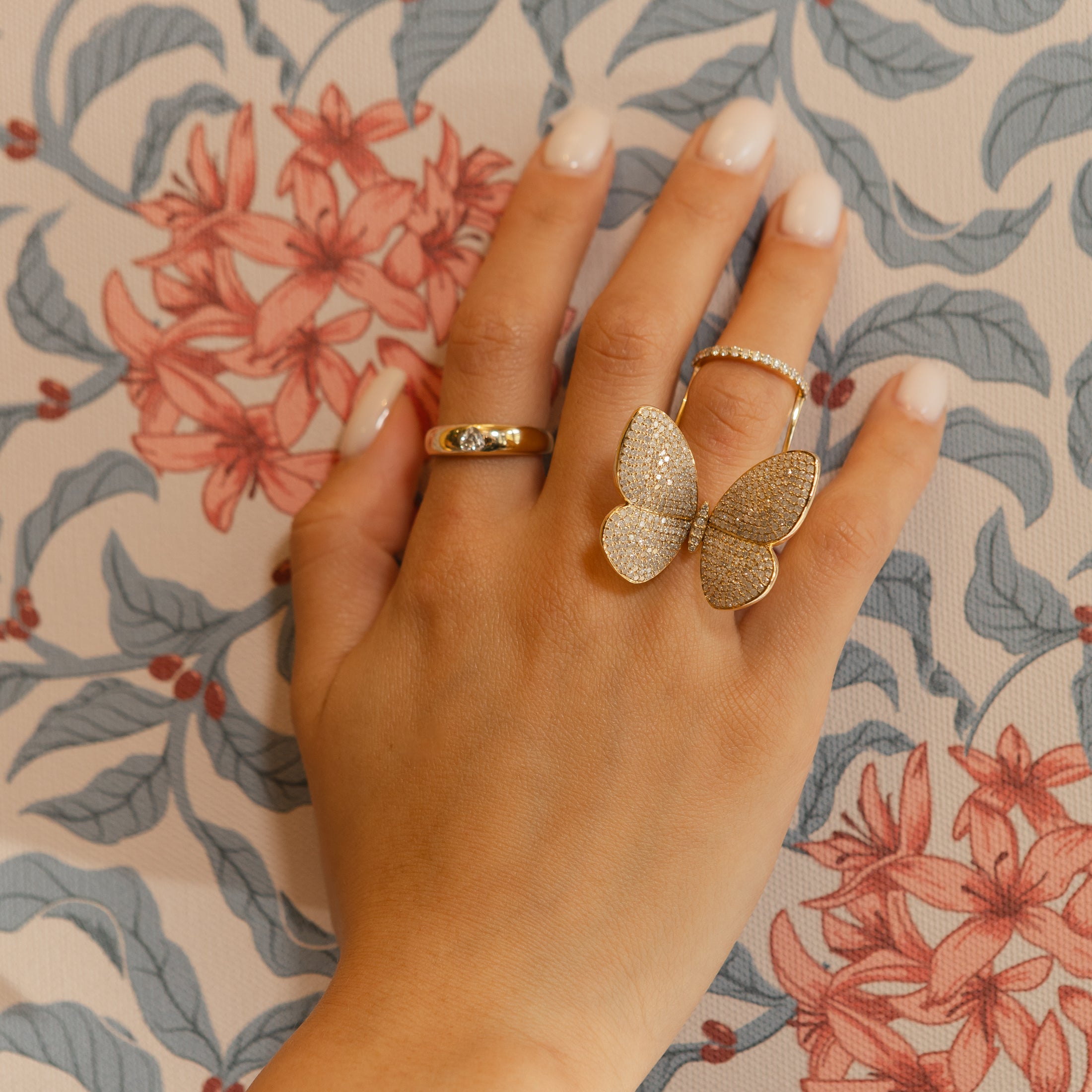 Yellow Gold Fluttering Butterfly Ring