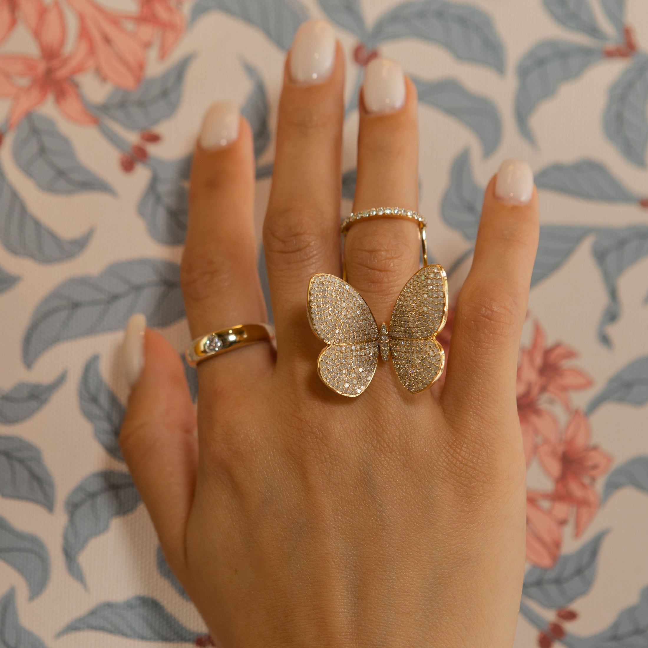 Yellow Gold Fluttering Butterfly Ring