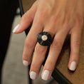 Load image into Gallery viewer, 14 Karat Yellow Gold Diamond and Onyx Art Deco Cocktail Ring
