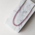 Load image into Gallery viewer, 14 Karat Gold and Pink Sapphire 10.00cts Oval 16.00" Tennis Necklace
