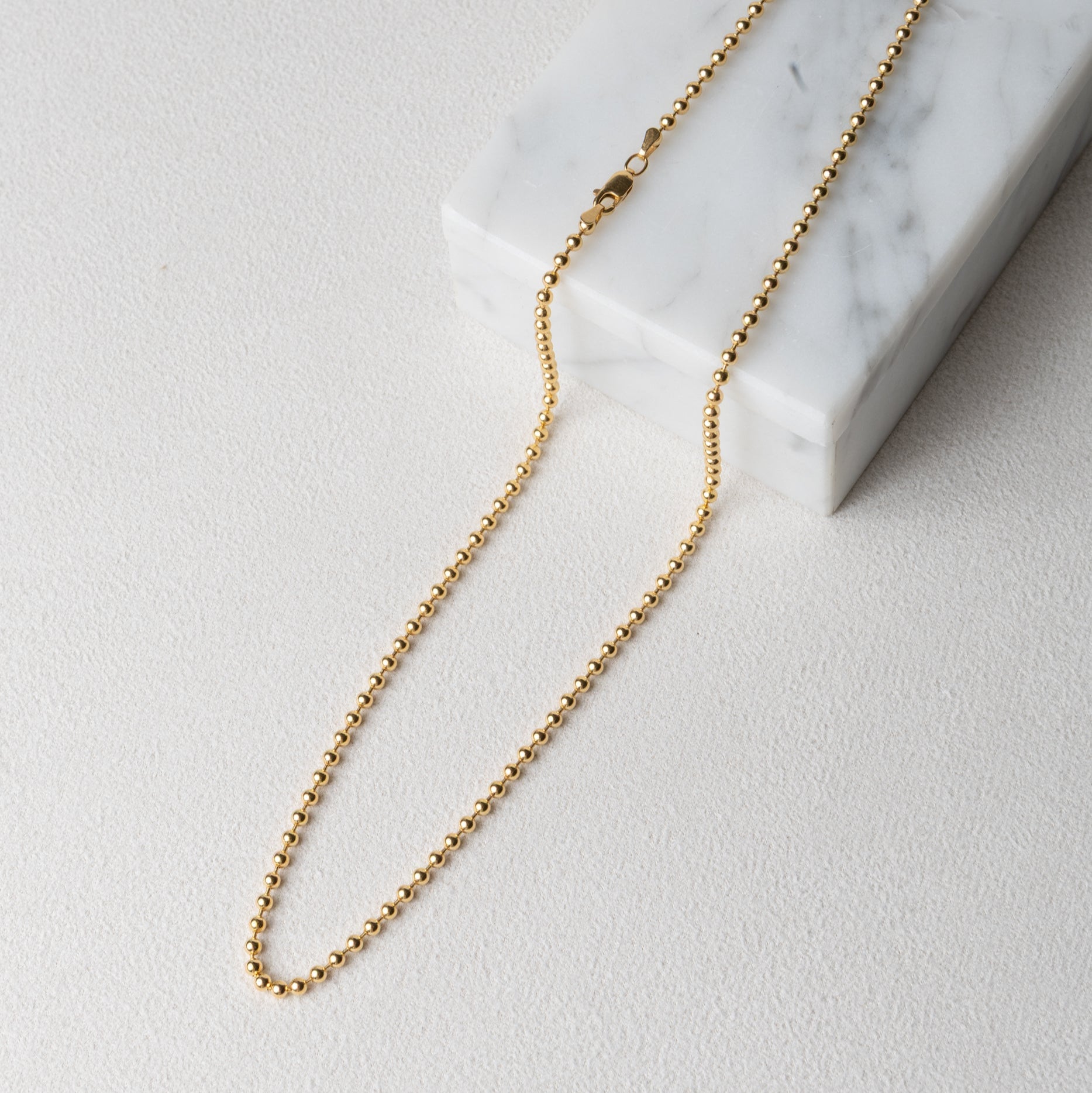 14 Karat Gold Ball Chain Necklace