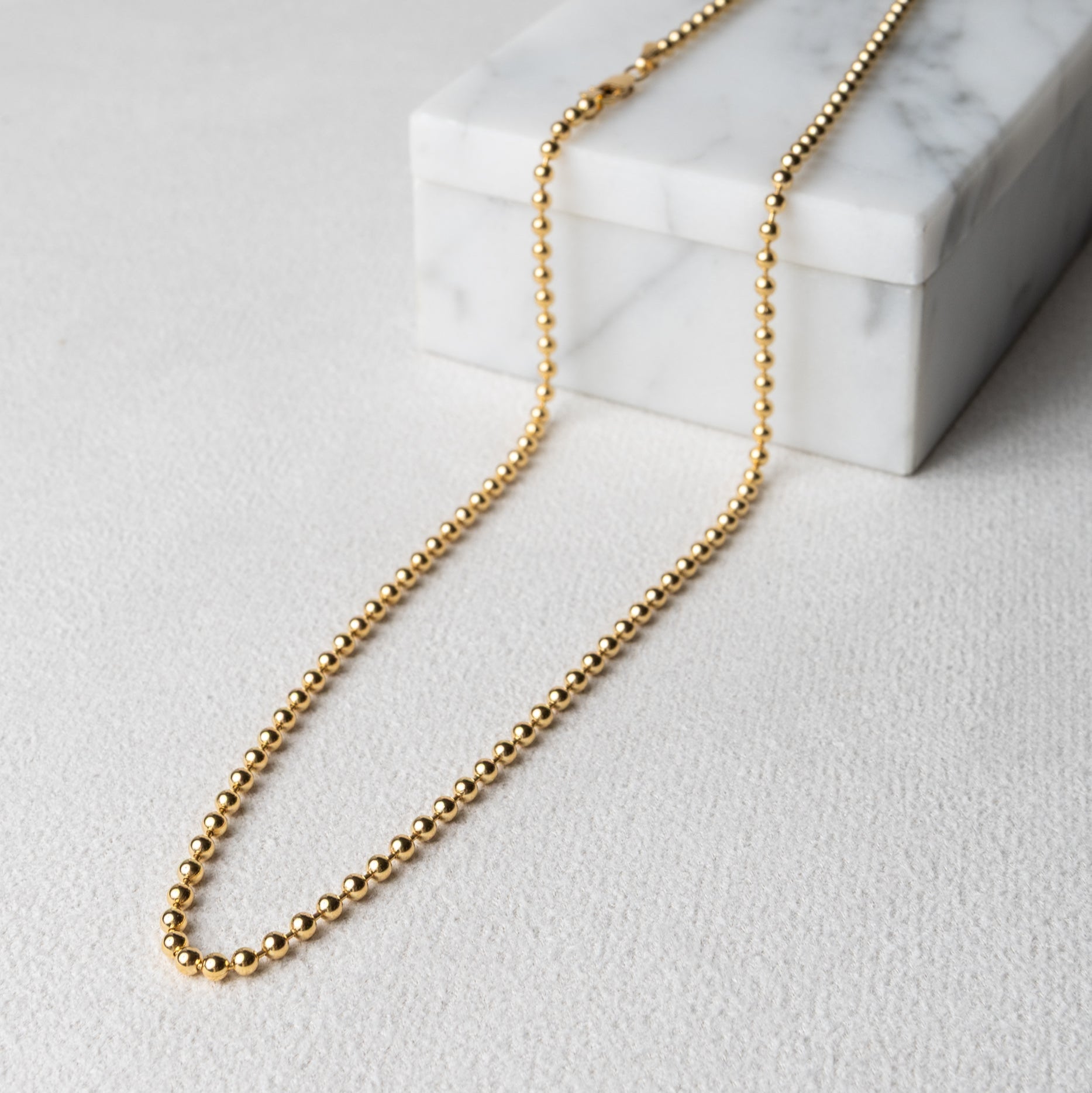 14 Karat Gold Ball Chain Necklace