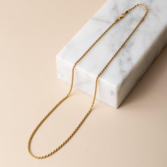Yellow Gold Filled 2mm Rope Chain