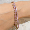 Load image into Gallery viewer, 14 Karat Yellow Gold Multi Shape Pink Sapphire Bracelet
