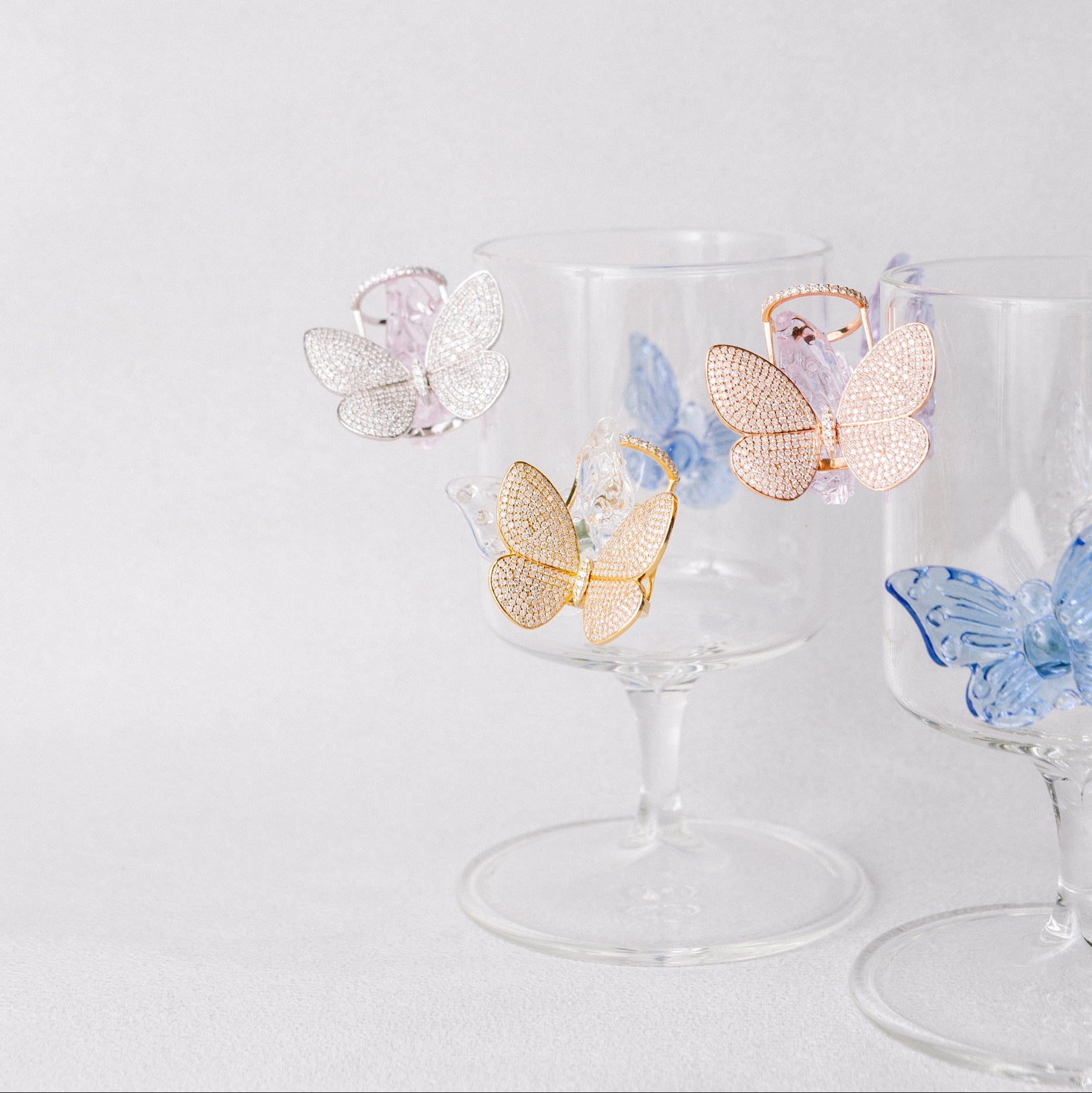 Rose Gold Fluttering Butterfly Ring