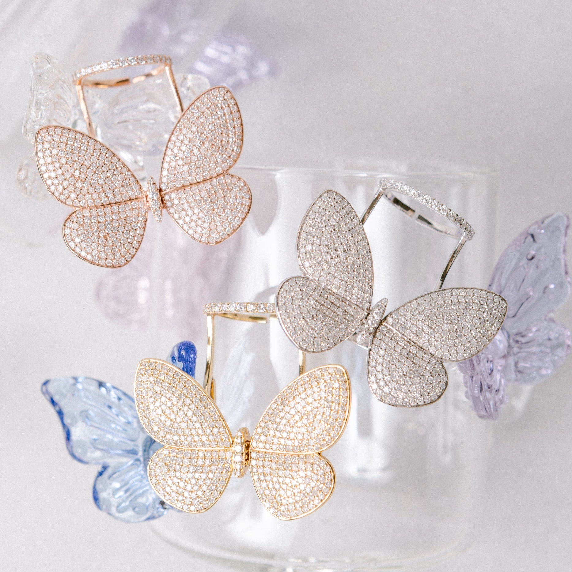Rose Gold Fluttering Butterfly Ring
