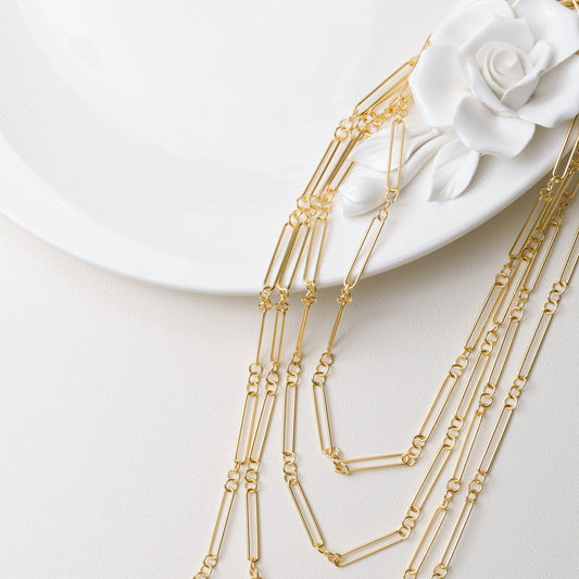 Gold Filled Mixed Link Chain Necklace