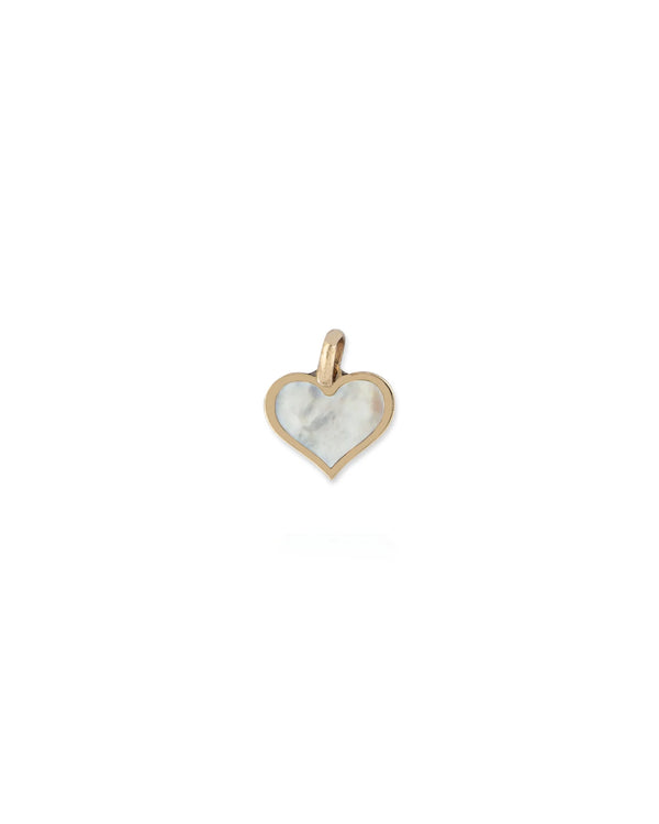 Yellow Gold and Mother of Pearl Heart Charm
